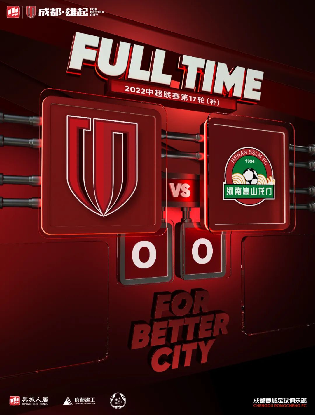 战报丨理查德头球造险，成都蓉城0-0河南嵩山龙门