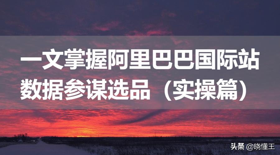 阿里巴巴国际站选品方法,阿里国际站选品选择几个三级类目