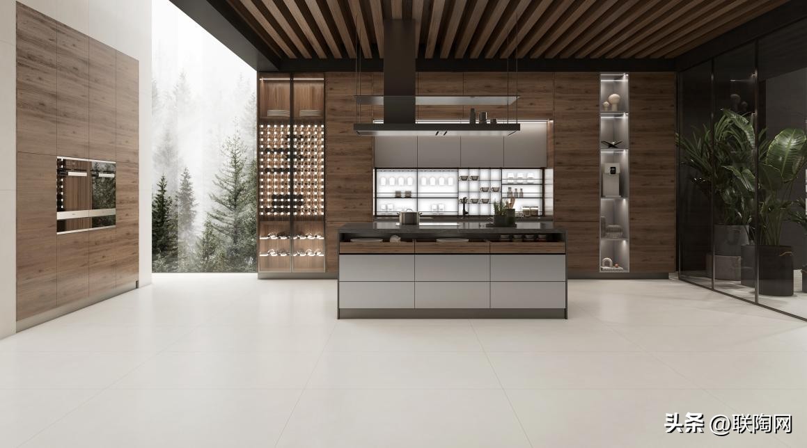 现代轻奢厨卫瓷砖设计,意式极简高级感的厨房瓷砖