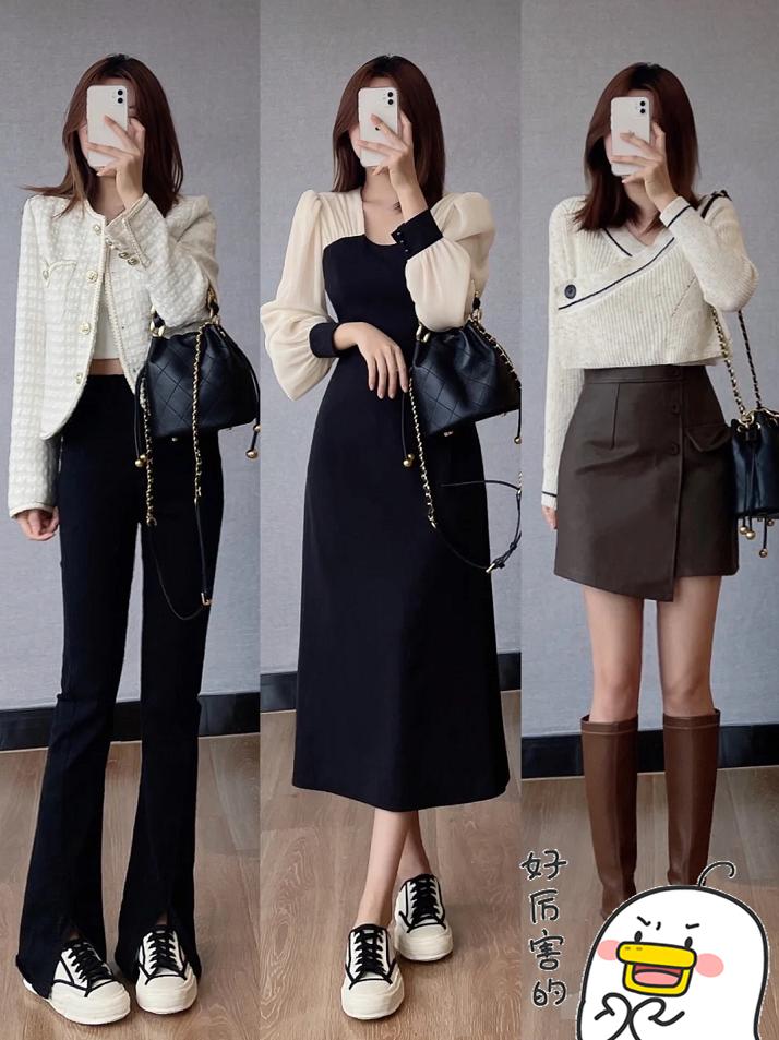 韩系风格小香风穿搭,新款韩式格子小香风外套