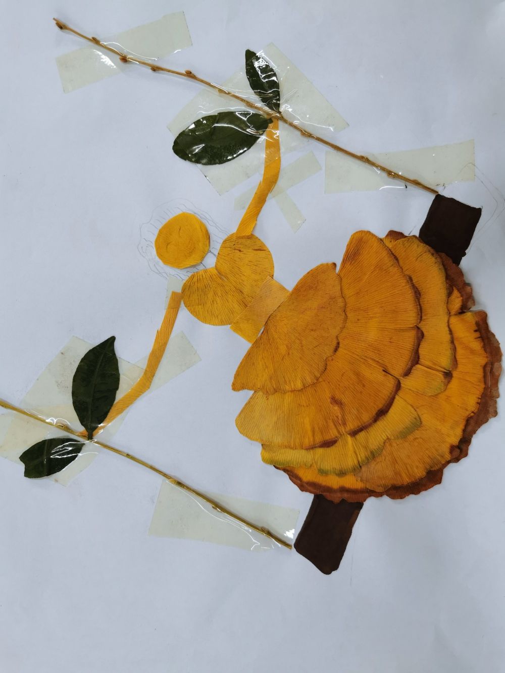 用落叶做一幅秋天的画,用水粉落叶做一幅秋天的画