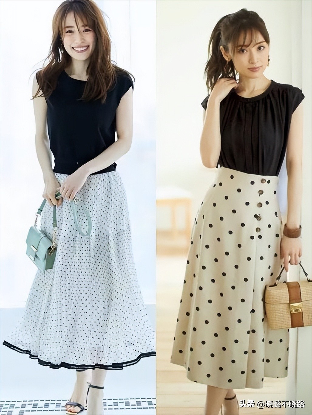 白t恤和百褶裙永远都是完美搭配,百搭t恤百褶裙推荐