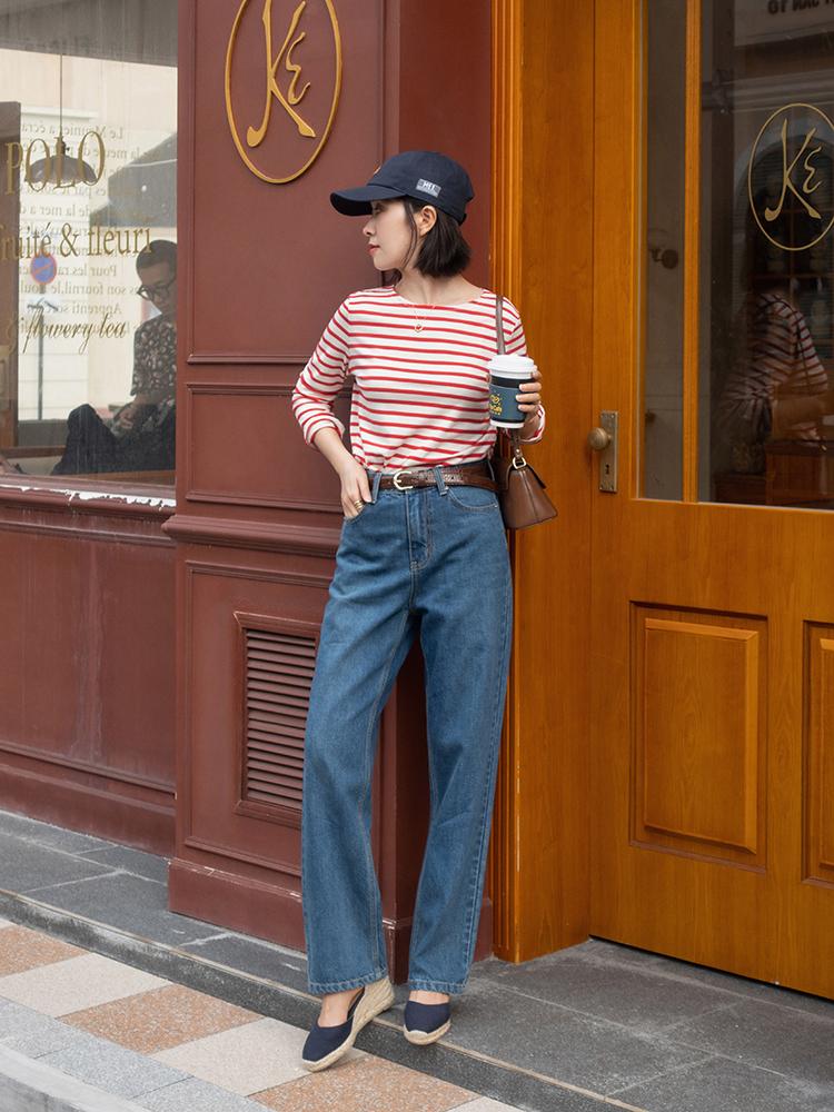 春款时髦牛仔裤怎么搭配,秋冬款彩色牛仔裤搭配