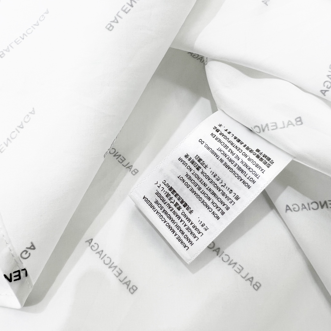 BALENCIAGA巴黎世家经典斜纹弹幕满印长袖衬衫再也不单调完美还原