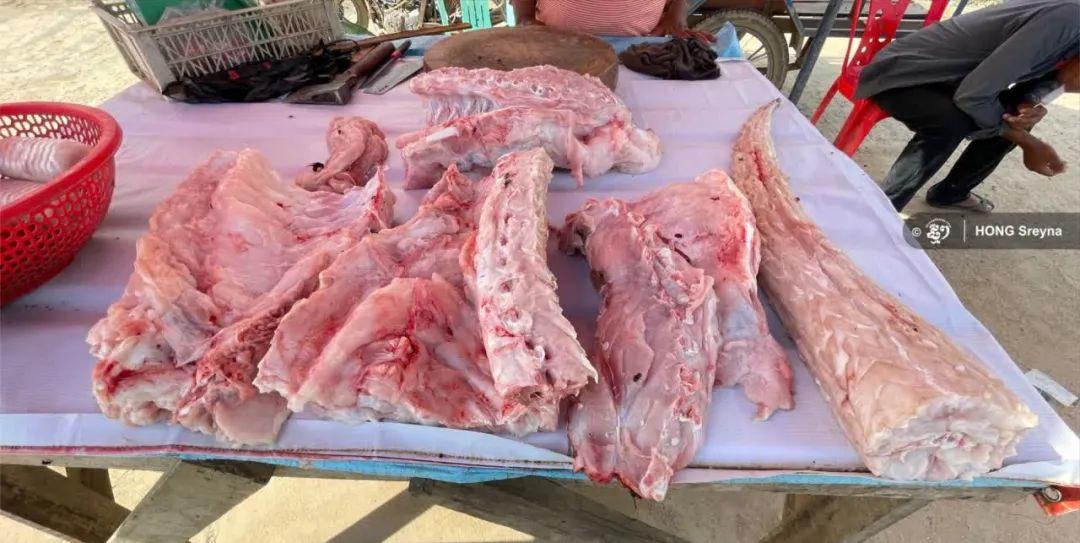 柬埔寨卖肉,柬埔寨路边摊