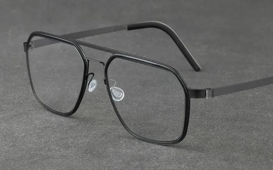 林德伯格9753双梁眼镜，玳瑁色镜框和纯黑色镜框，适合大脸修脸型