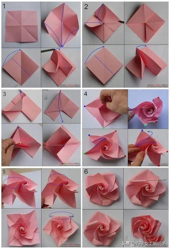 一张纸可以折一朵花,一张纸就可以叠的玫瑰花