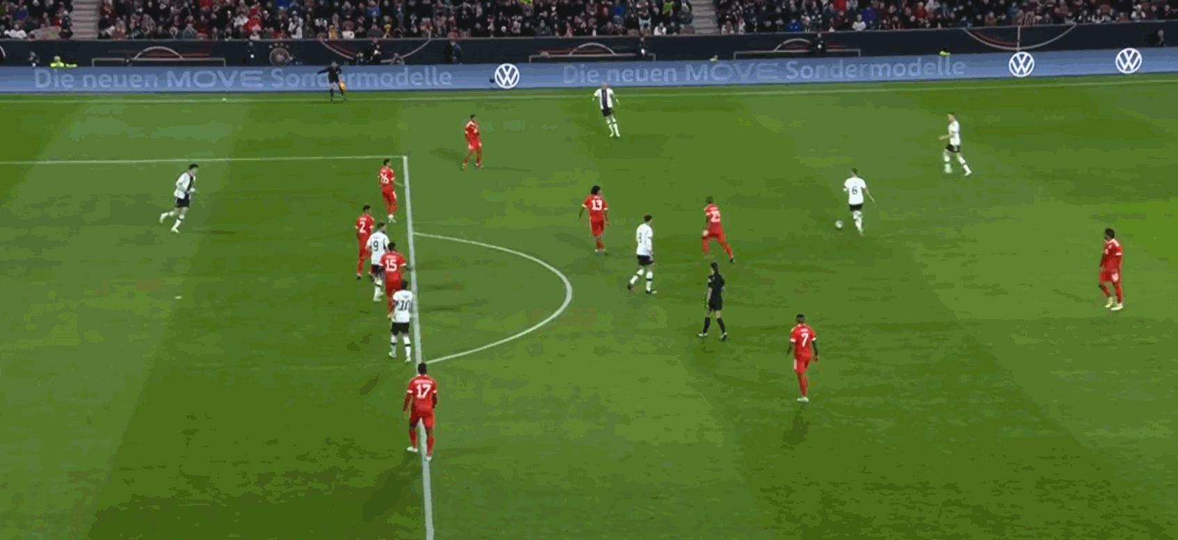 友谊赛德国1-1西班牙录像,德国2比0法国哈弗茨破门