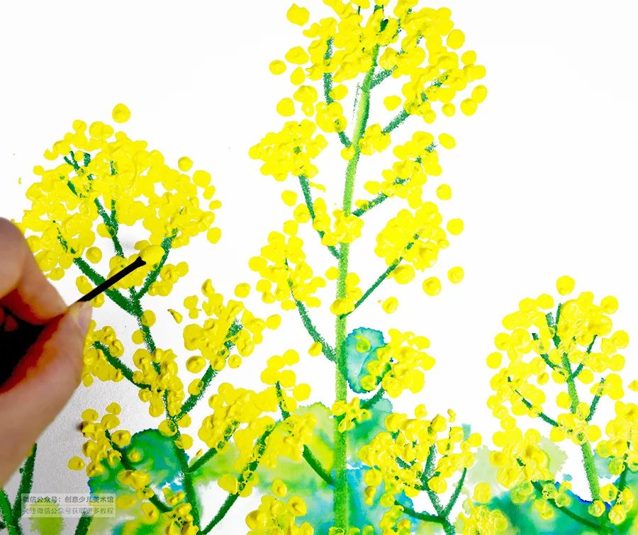 儿童画教程｜春季自然美学课程《正是油菜花开时》