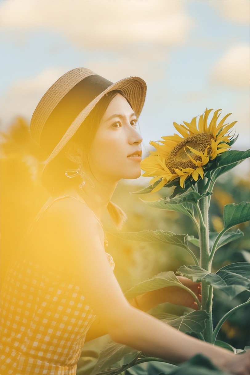 向日葵人像摄影后期技巧,拍向日葵人像参数设置