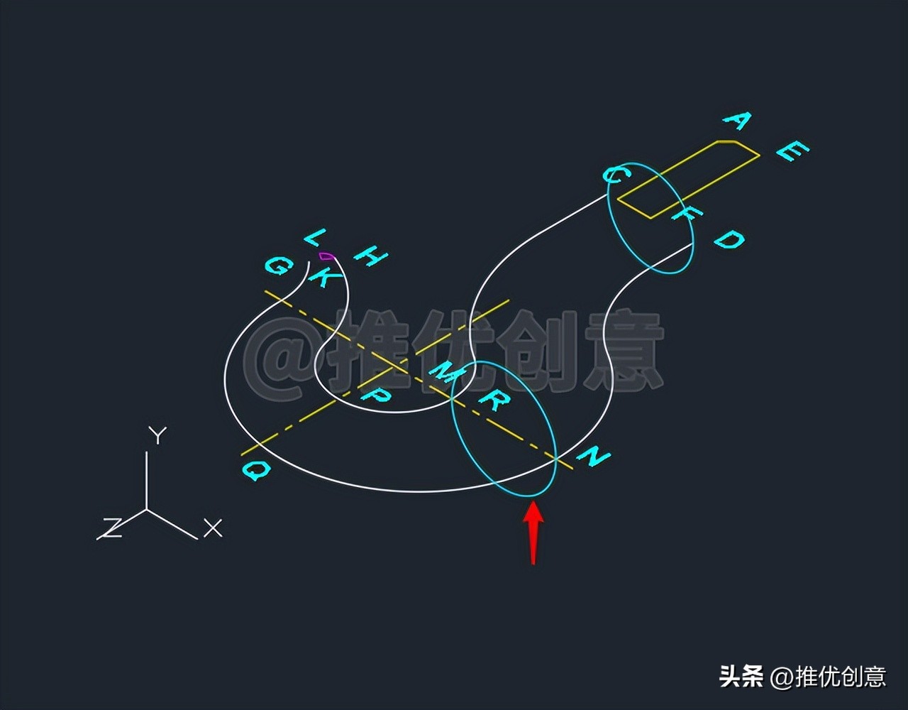 绘制三维吊钩（上）三维建模cad画图教程工程制图autocadCAD习题