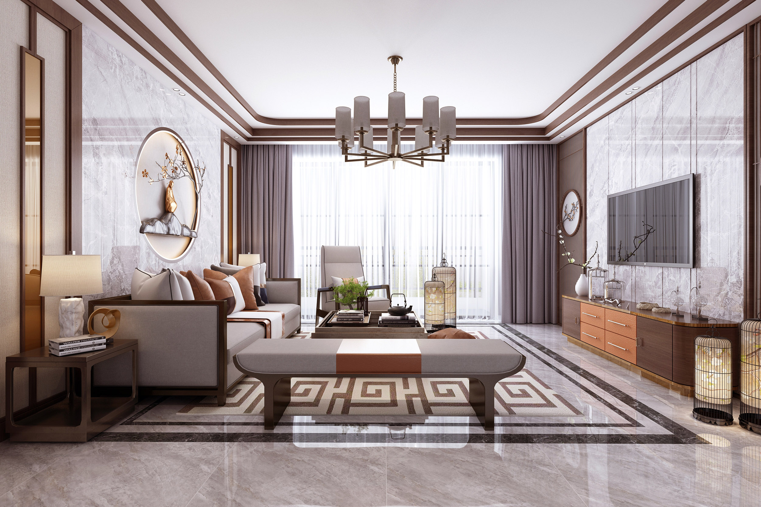 30款客厅吊顶图片,简装吊顶客厅效果图