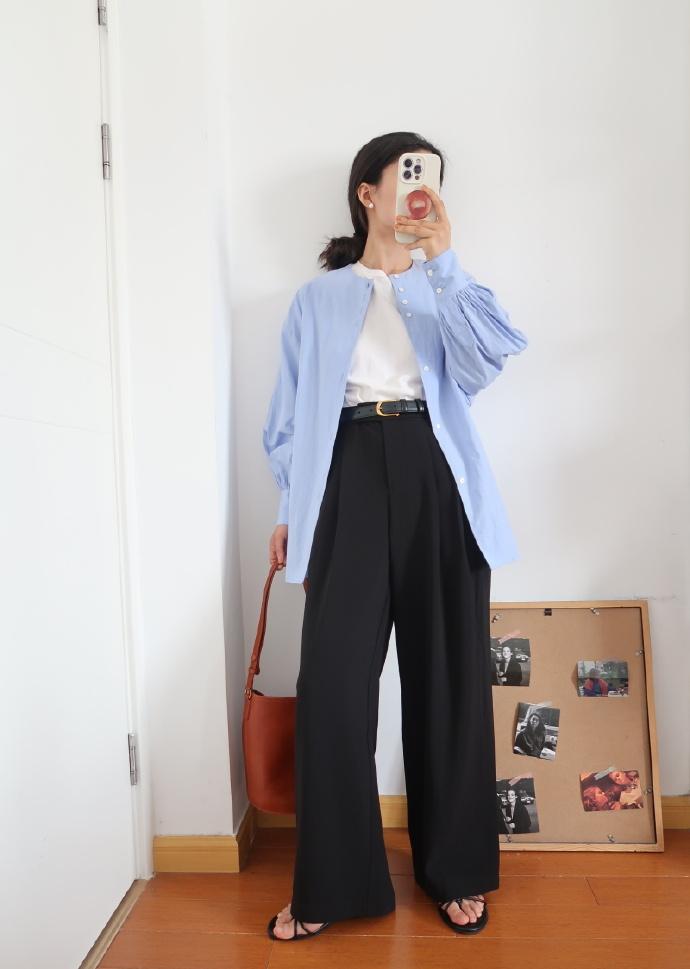 夏天穿蓝色系穿搭,别穿一身黑了试试浅色系穿搭