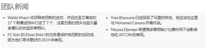 外国网站扫盘丨非洲杯：突尼斯-马里（附比分）