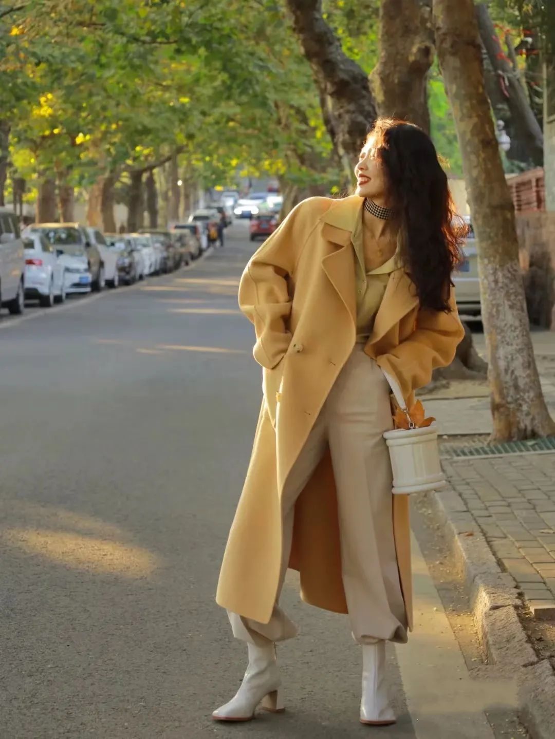 显瘦垂感阔腿慵懒风裤,阔腿裤垂坠感显腿细牛仔裤