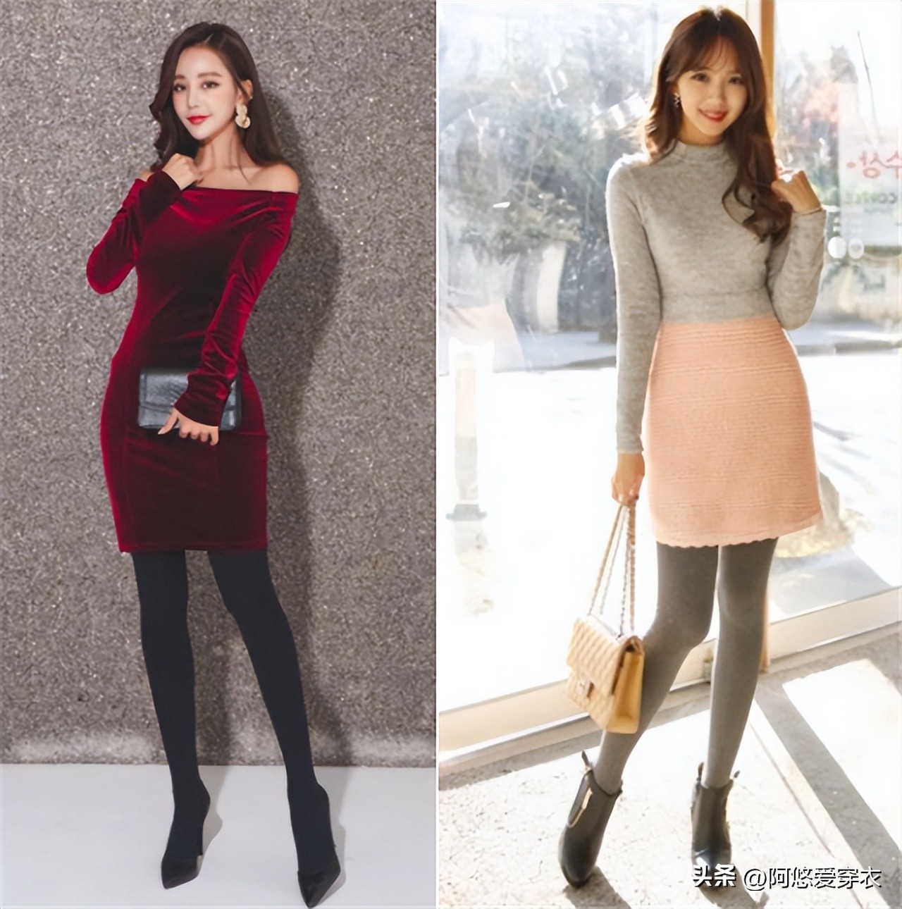 开春穿搭女连衣裙大码,文艺风连衣裙搭配打底裤