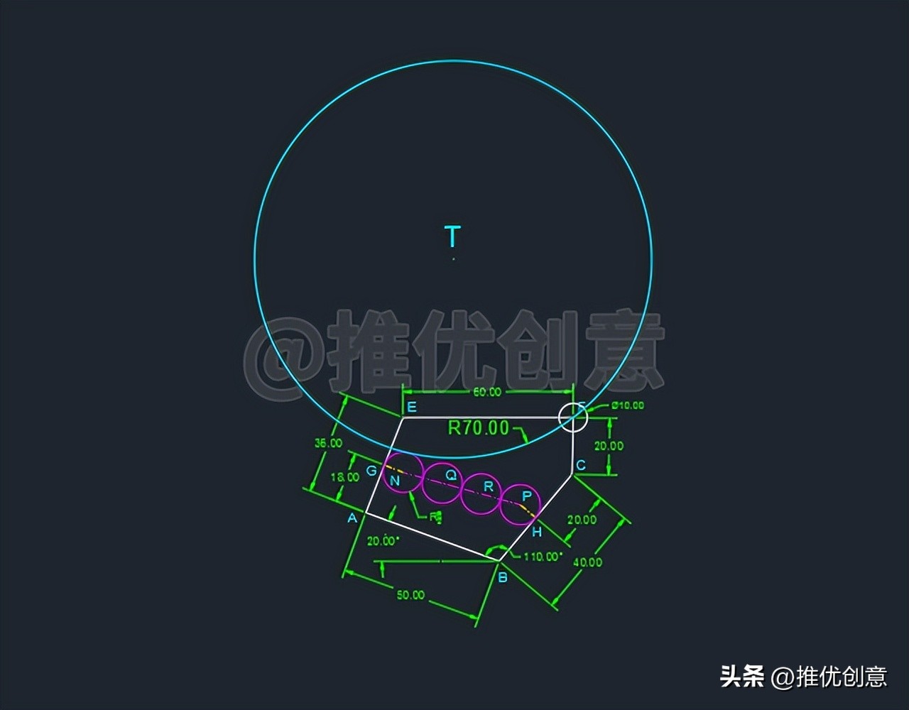 绘制有一定难度的竞赛题(下)autocadcad教学cad画图CAD练习题
