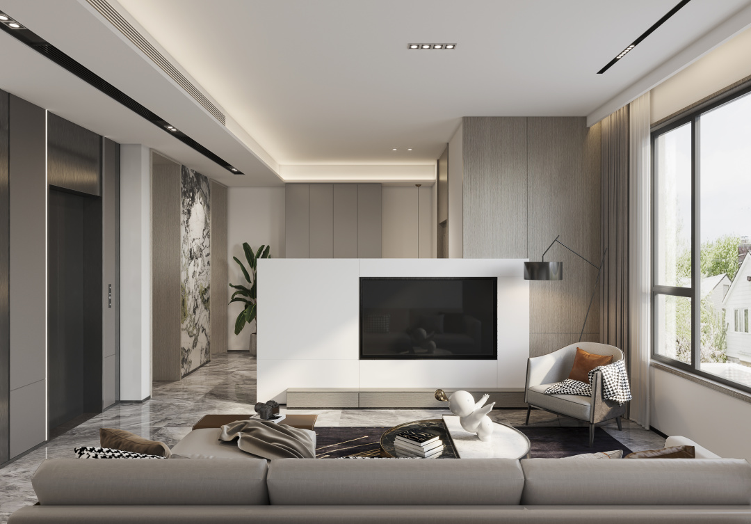 横厅漂亮隔断设计效果图,大横厅阳台客厅一体设计