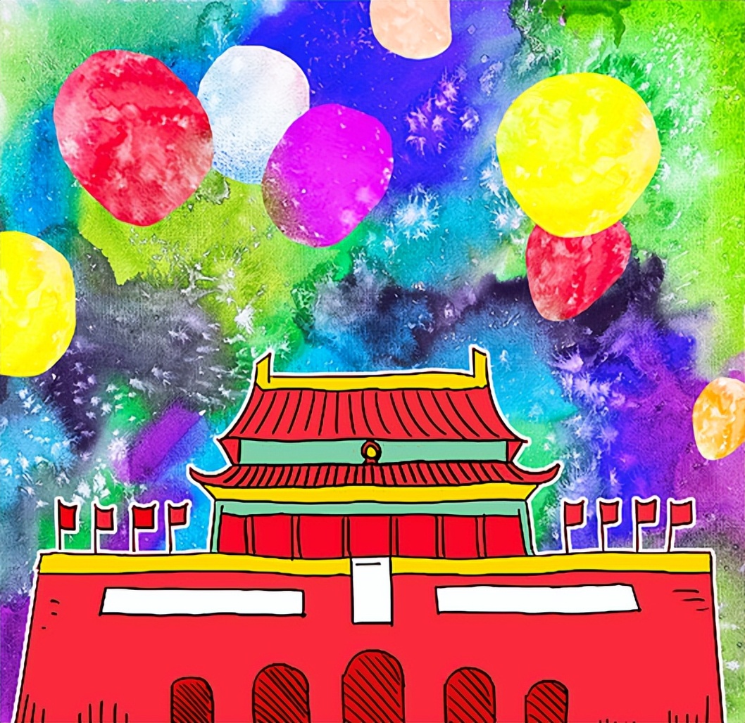 幼儿园国庆节绘画,小学生国庆节绘画