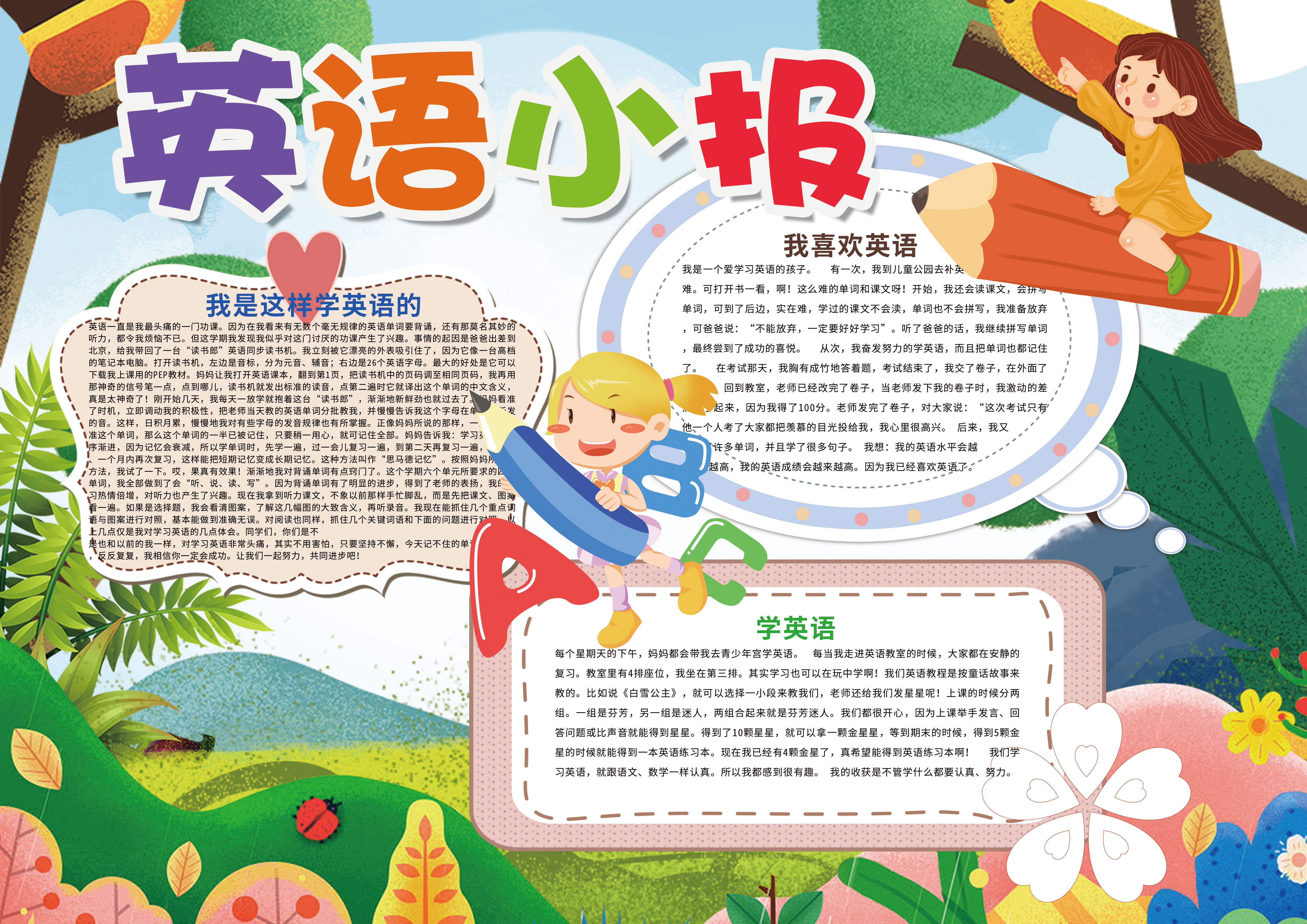 英语小报手抄报一等奖,英语阅读小报手抄报简单漂亮