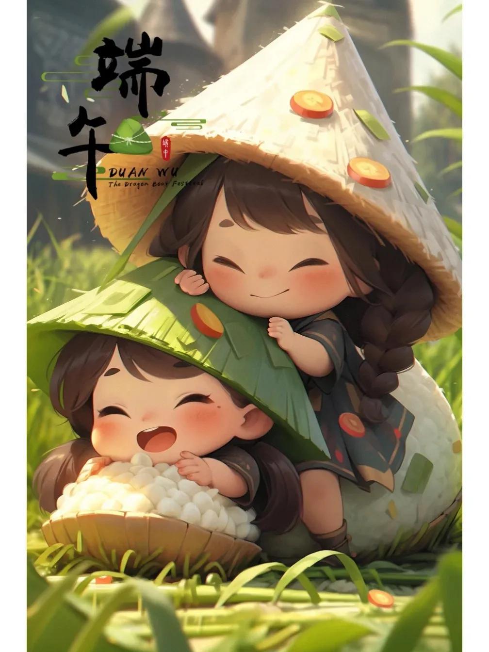 端午节绘画中国风海报,端午节海报手绘图片大全无字