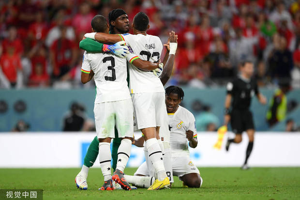 库杜斯首秀,加纳对韩国曹圭成精彩进球场景