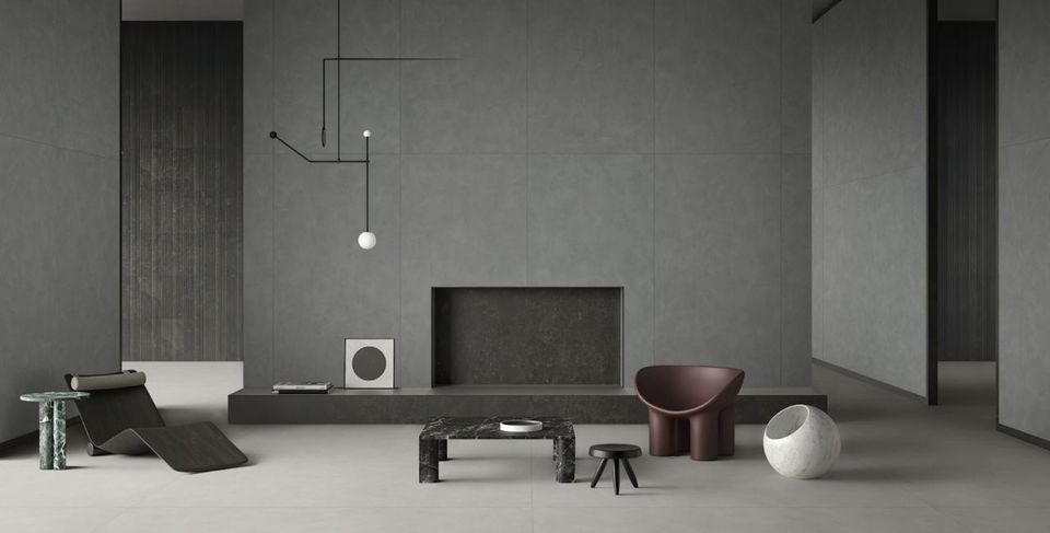 微水泥瓷砖搭配全屋效果图,微水泥柔光瓷砖的真实感受