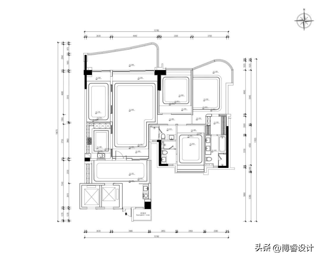 250㎡江景精装房改造,轻奢风格+收纳系统优化