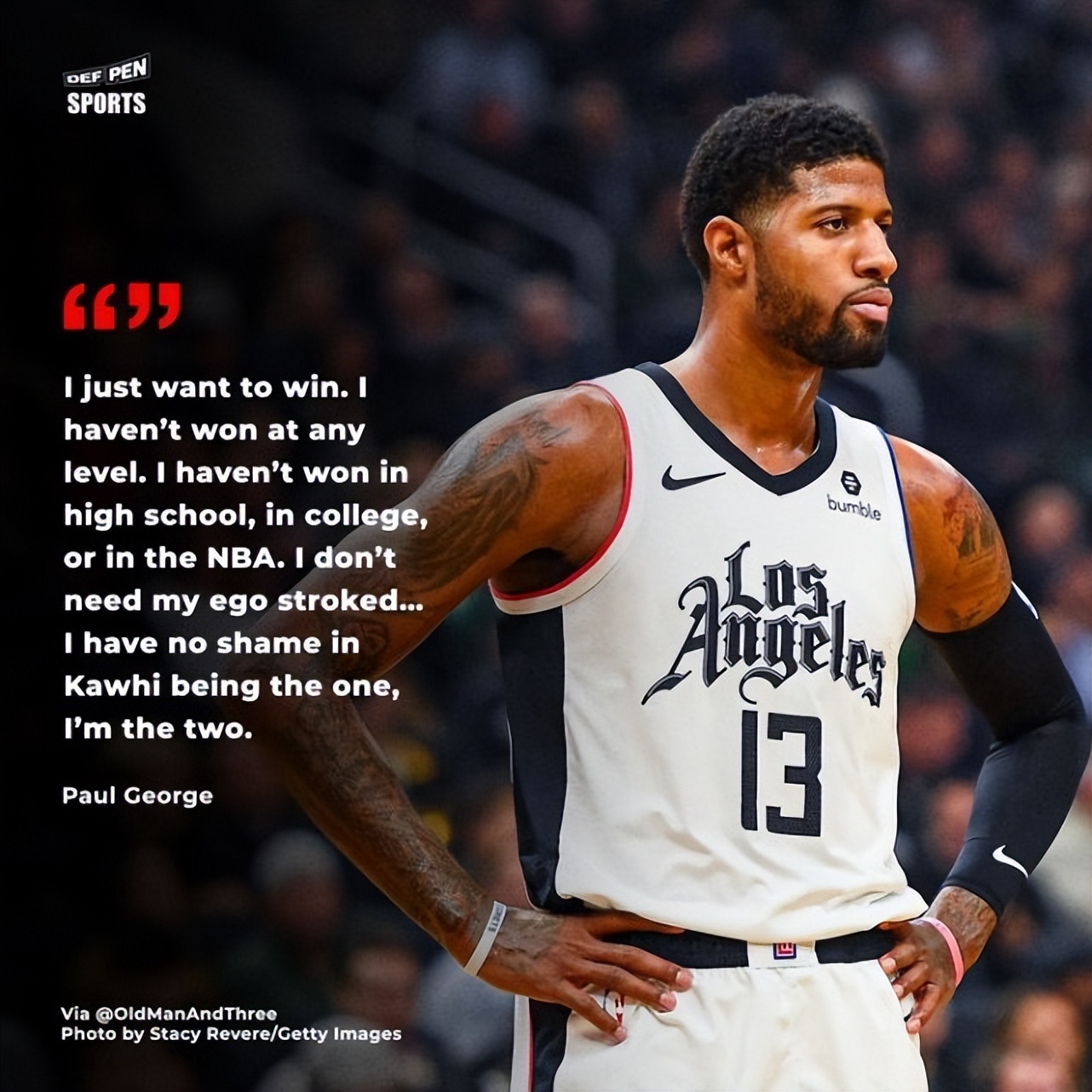 乔治缺阵他能重新成为2当家吗,乔治发出夺冠宣言