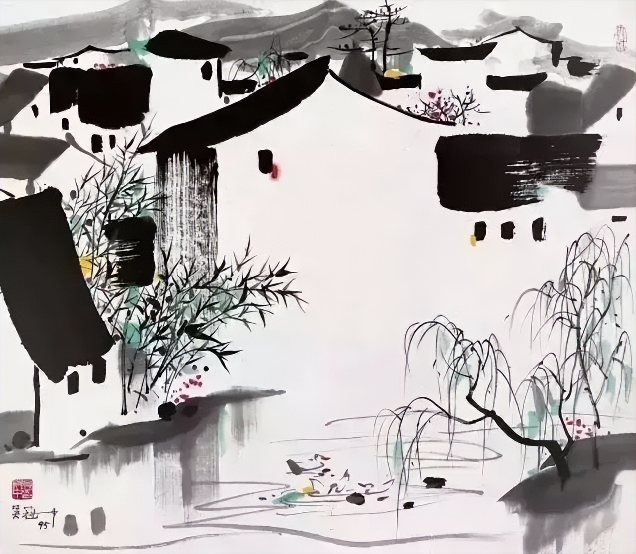 画画难画,吴冠中的竹画作品欣赏