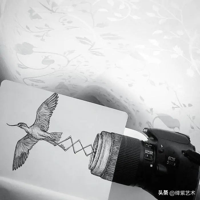 这位“懒”插画家，画画只画一半，剩下的交给照相机