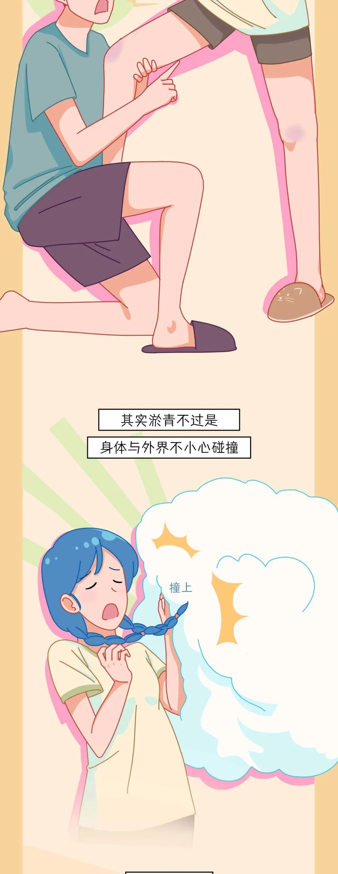 大腿内侧有青紫色斑块是怎么了,大腿内侧有青紫色的是怎么回事