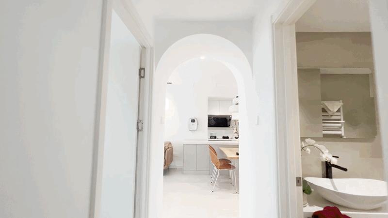 奶油白简约别墅,奶油白原木风小户型