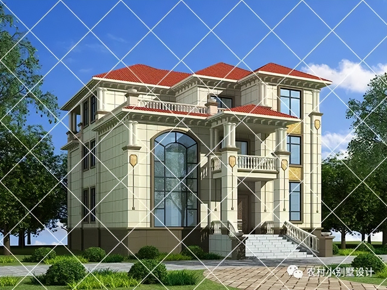 欧式别墅三层半设计及图纸大全,100平米三层别墅欧式全套设计图纸