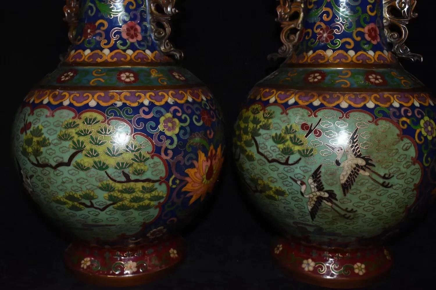 民国景泰蓝10厘米小花瓶价值,收藏景泰蓝老花瓶