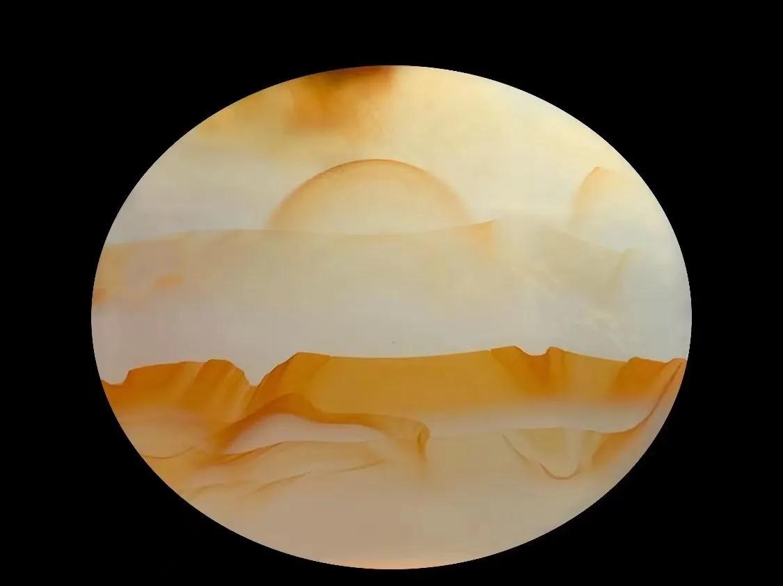 那些美得令人心醉的海玉画面石——旭日，没有最美，只有更美