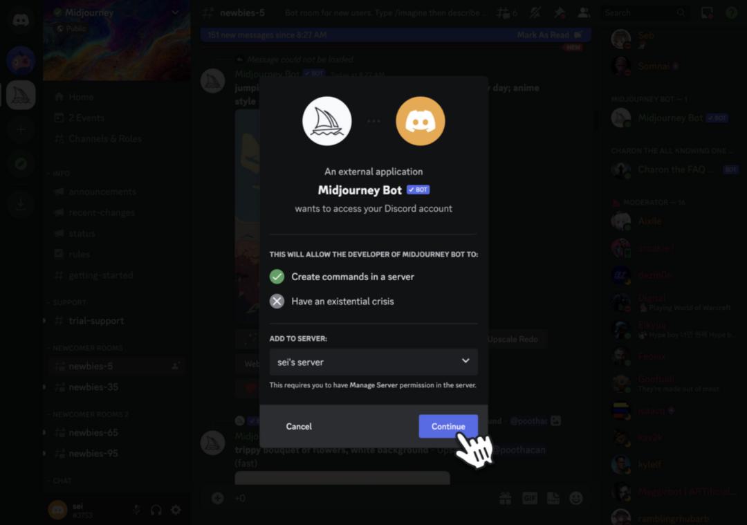 midjourney添加的服务器在哪里,midjourney建服务器教程