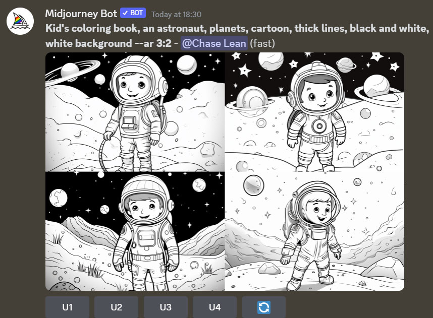 [保姆级]如何使用Midjourney制作儿童涂色书