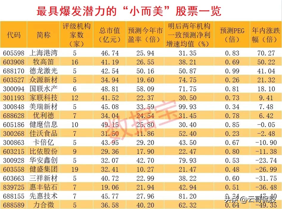 成长空间最大的低估成长股,小市值盈利能力强的低价潜力股
