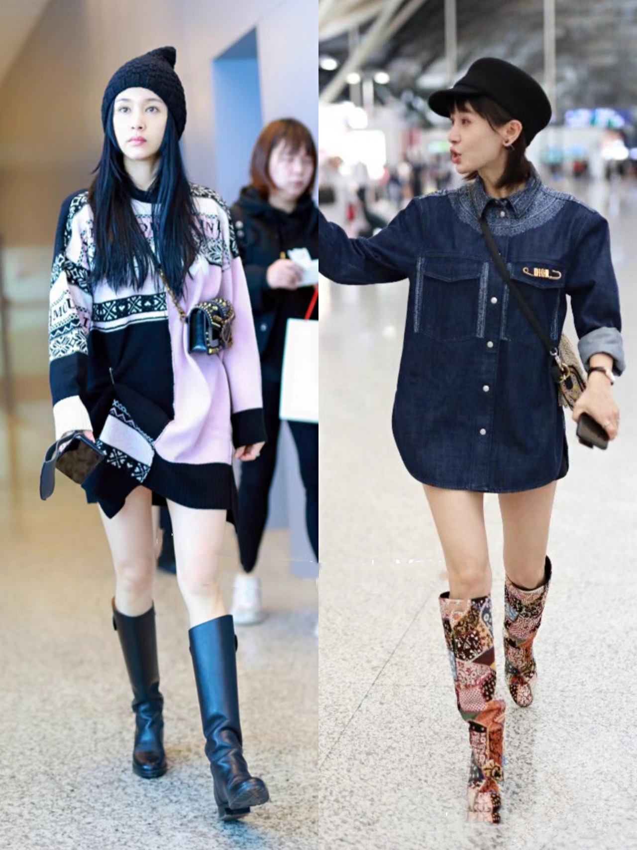 杨幂王子文都穿的条纹衬衫,小个子王子文冬季穿搭