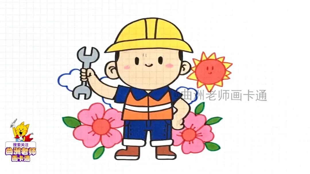 简单卡通工人简笔画,工人叔叔简笔画幼儿园