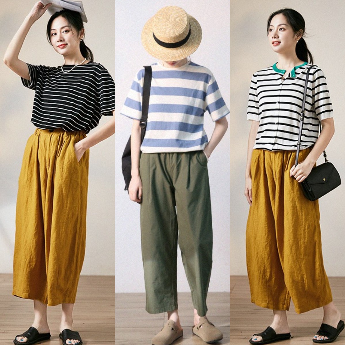 50岁中年女人穿阔腿裤,50岁女人穿阔腿裤搭配什么上衣