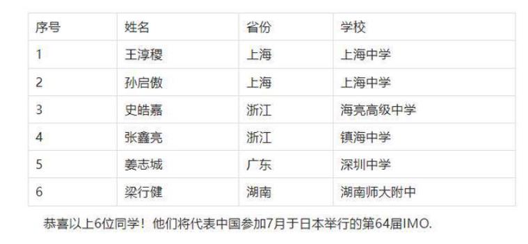 imo国家队名单历届,入选imo中国国家集训队意味着什么