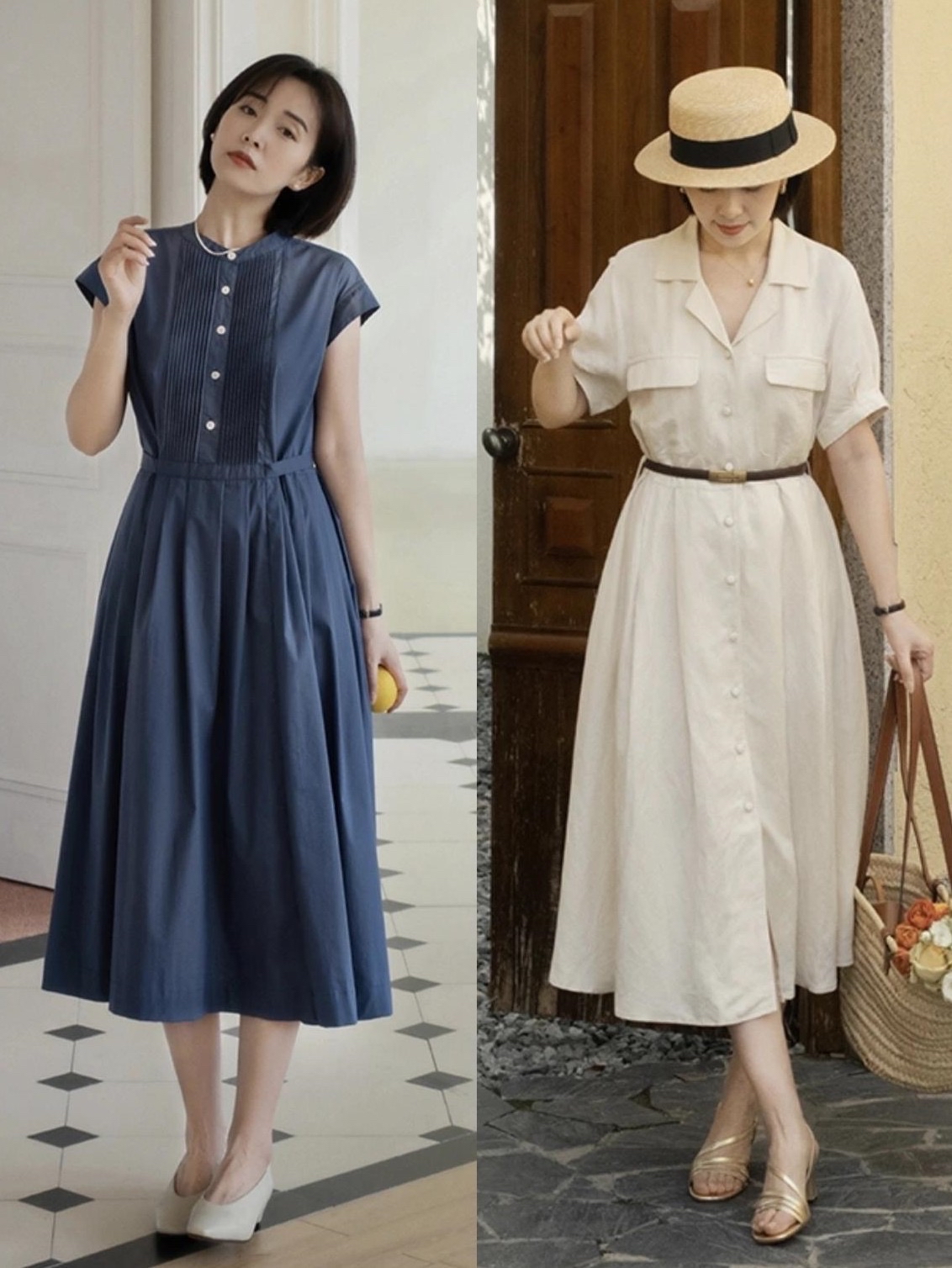 小香风连衣裙裙子可以配小白鞋吗,连衣裙下边穿牛仔裤