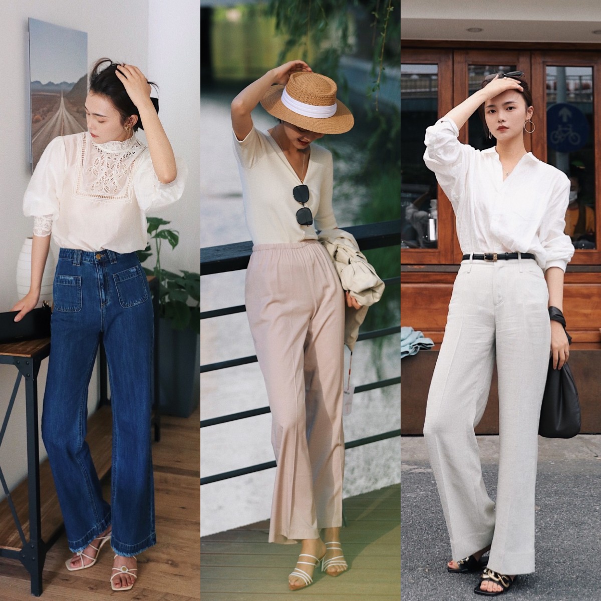 百搭阔腿裤穿搭有技巧,阔腿裤搭什么上衣显瘦夏季