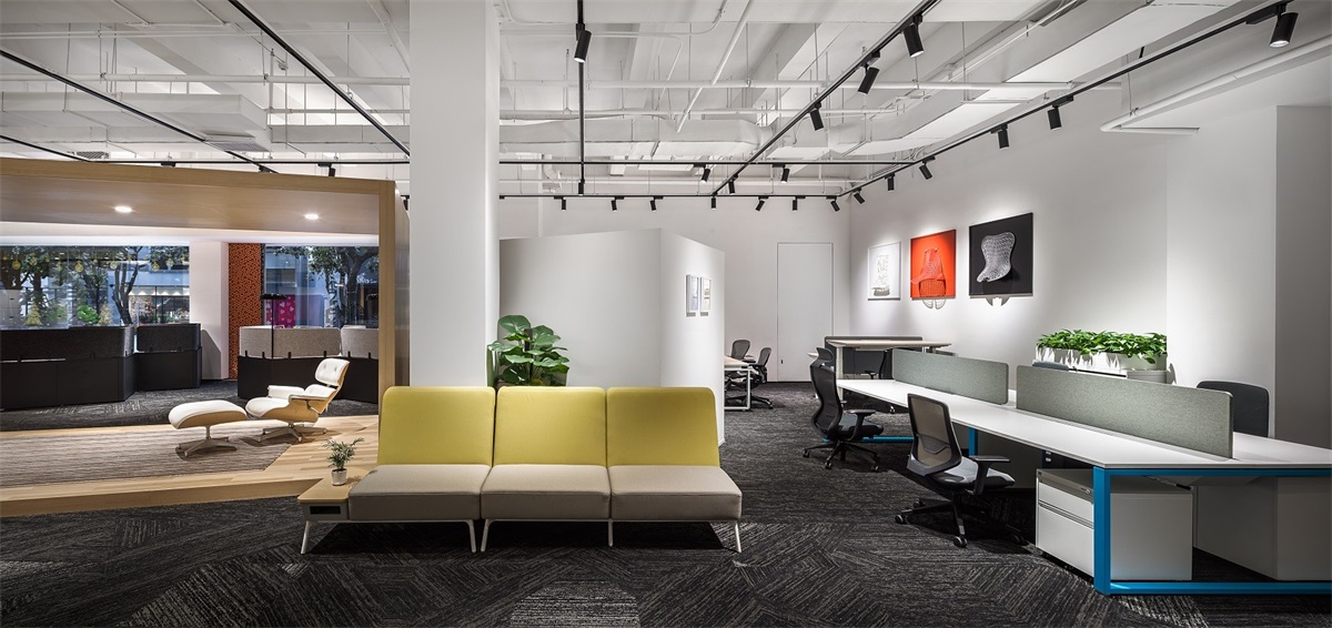 粉蓝色办公室设计,室内办公室色彩设计