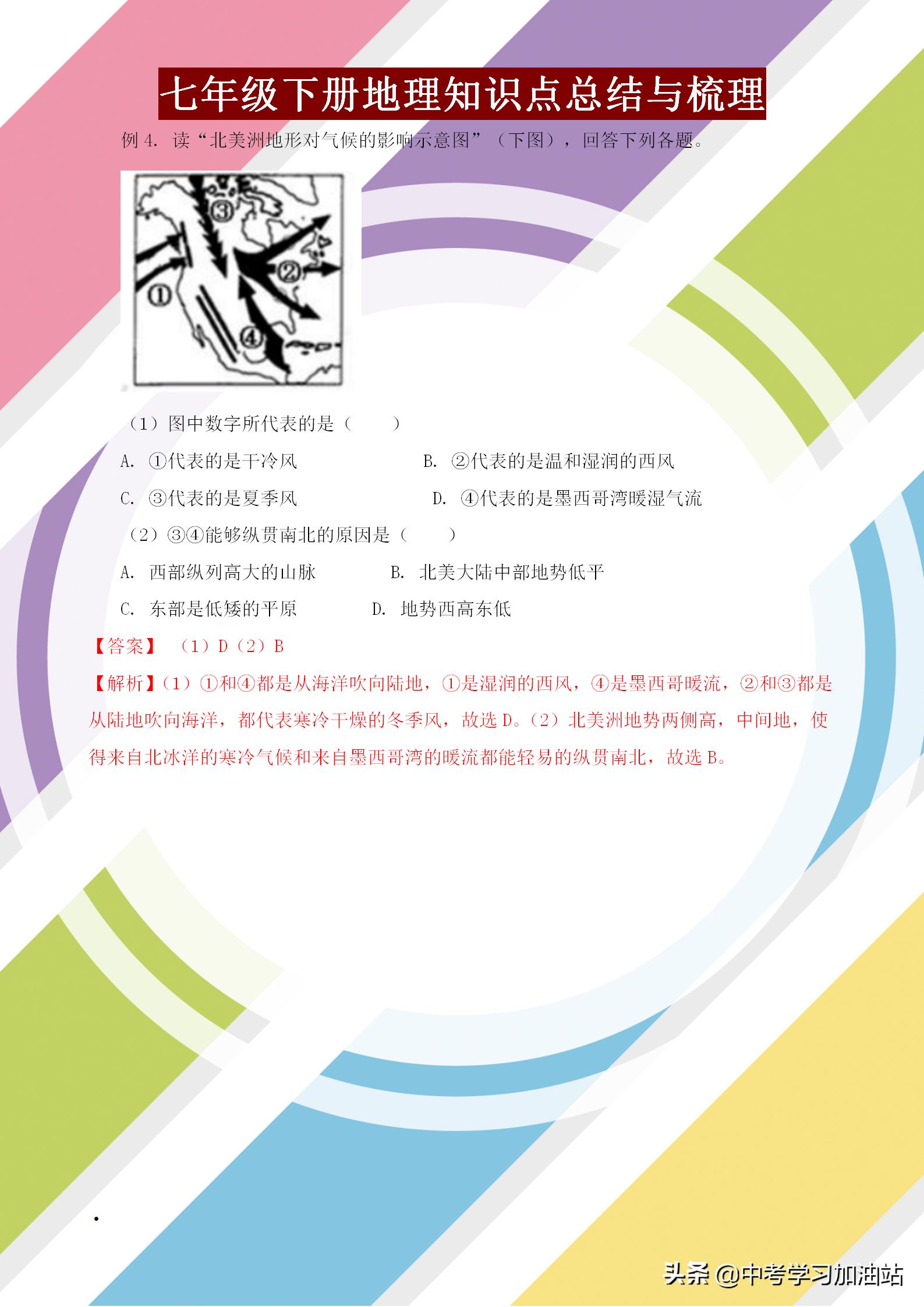 七年级下册地理知识点梳理，寒假牢记背熟，新学期才能步步领先