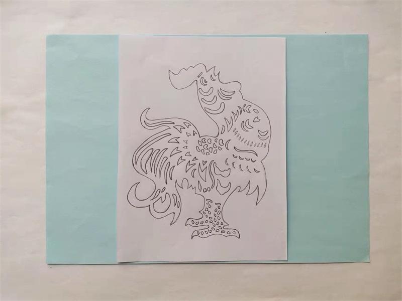 雄鸡的剪纸图解,雄鸡剪纸图