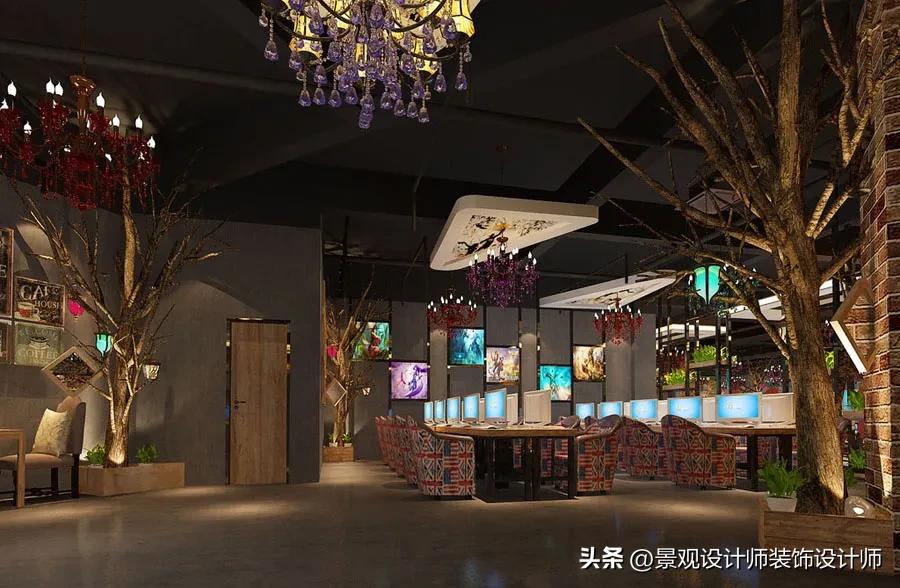 网咖网吧设计案例效果图,网吧设计效果图