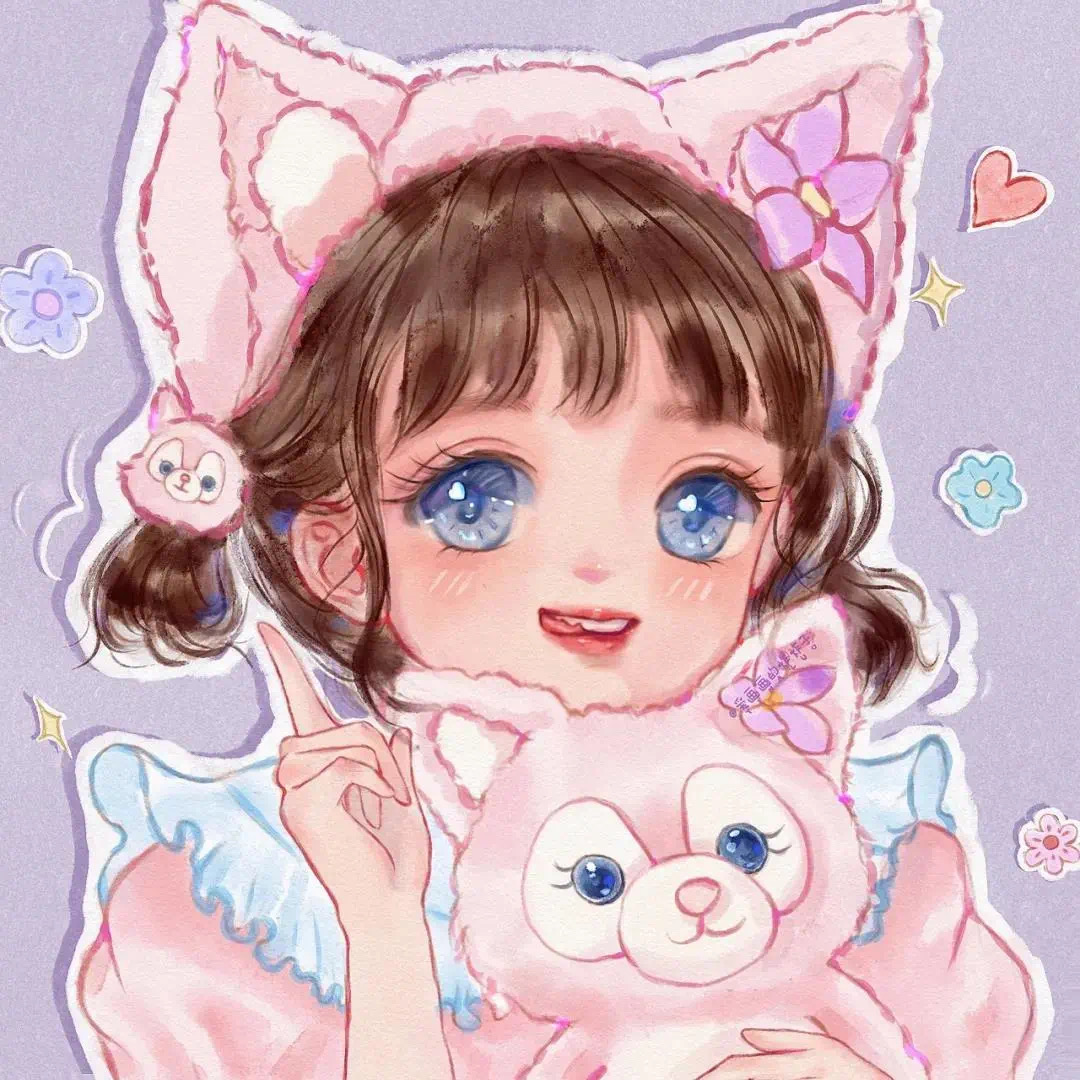 手绘闺蜜头像女好看,超美超可爱的手绘女生闺蜜头像